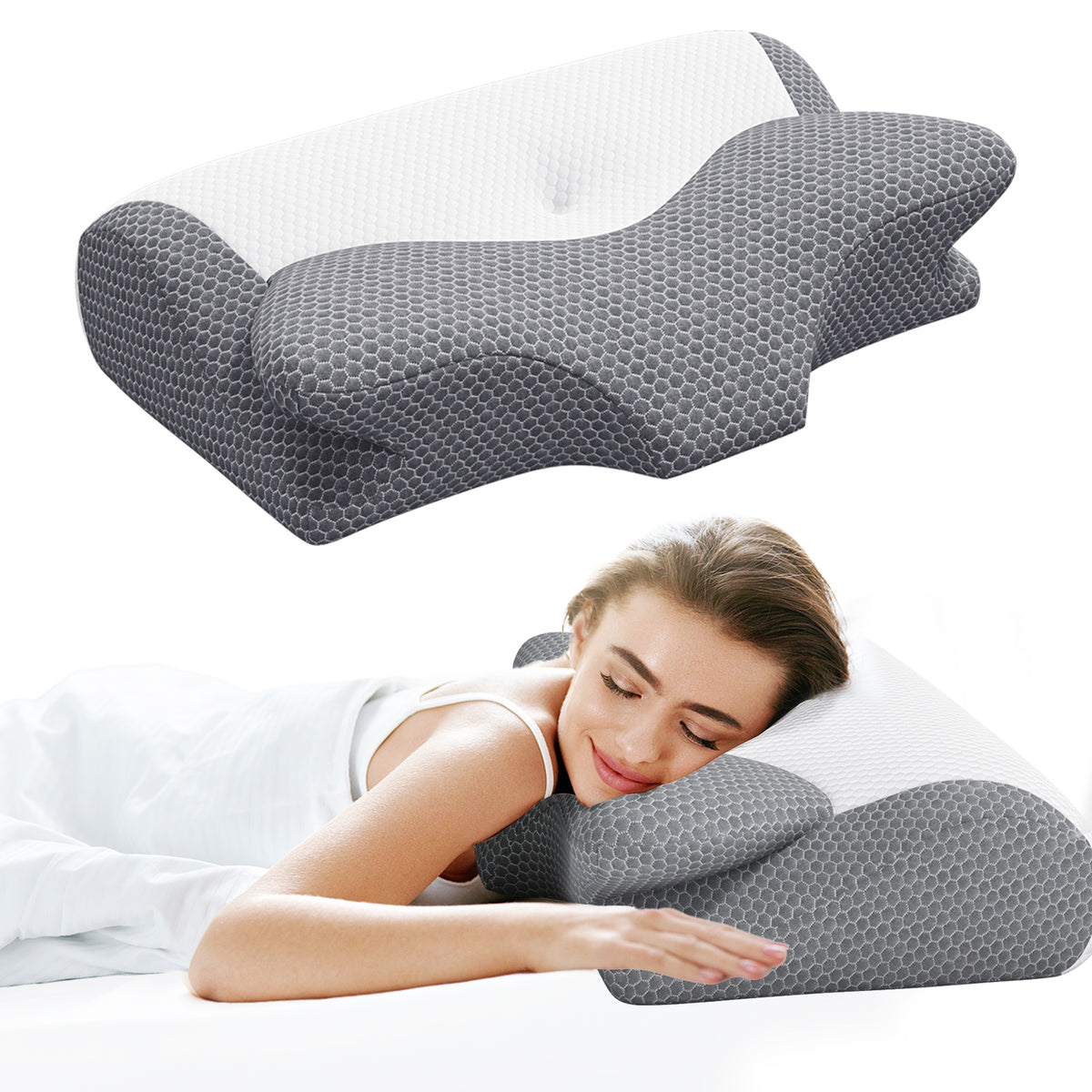 SWBVS Cervical Pillow - Ergonomic memory foam pillow for neck and shoulder pain relief.