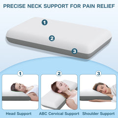 SWBVS Double Sided Functional Memory Foam Cooling Pillow.