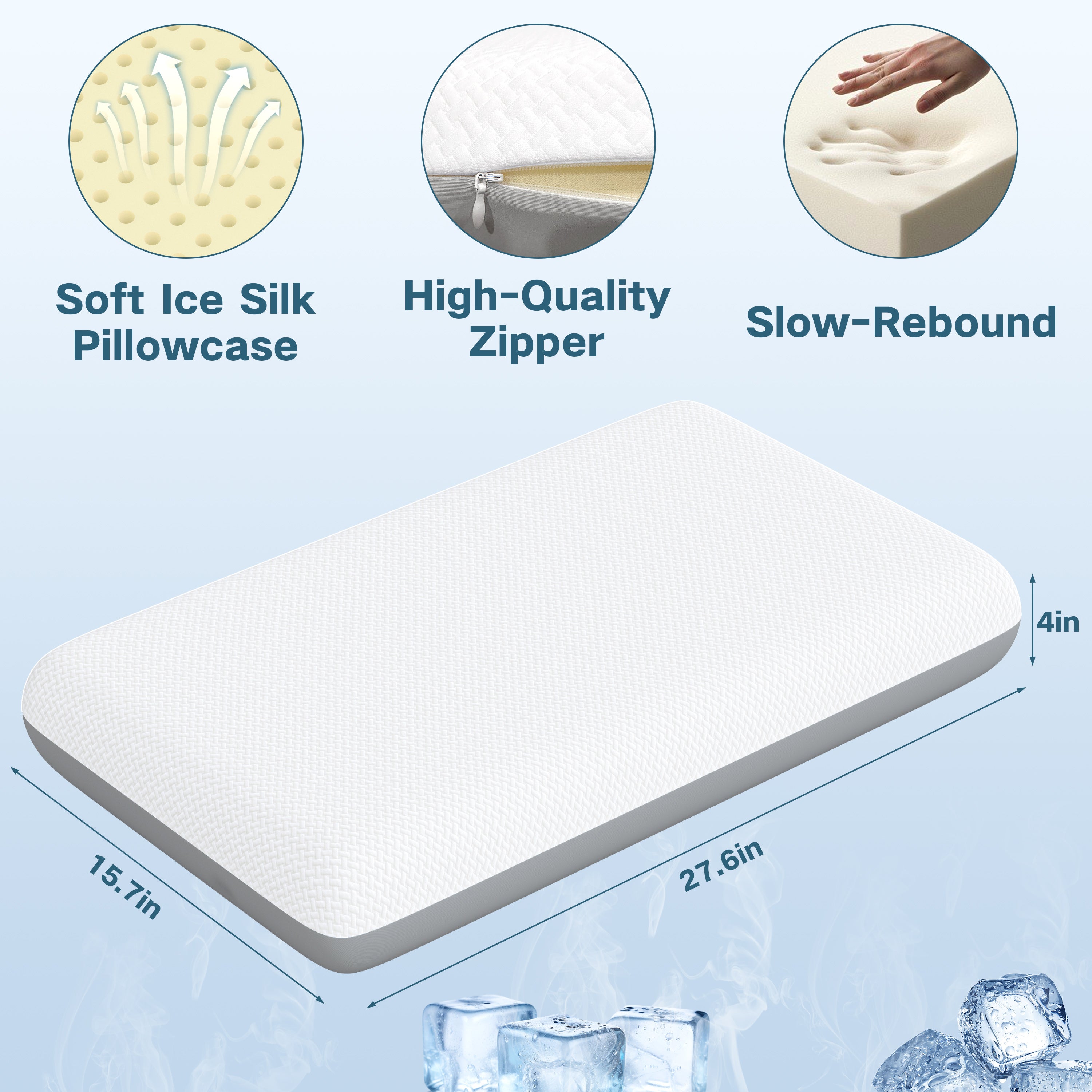 SWBVS Double Sided Functional Memory Foam Cooling Pillow.