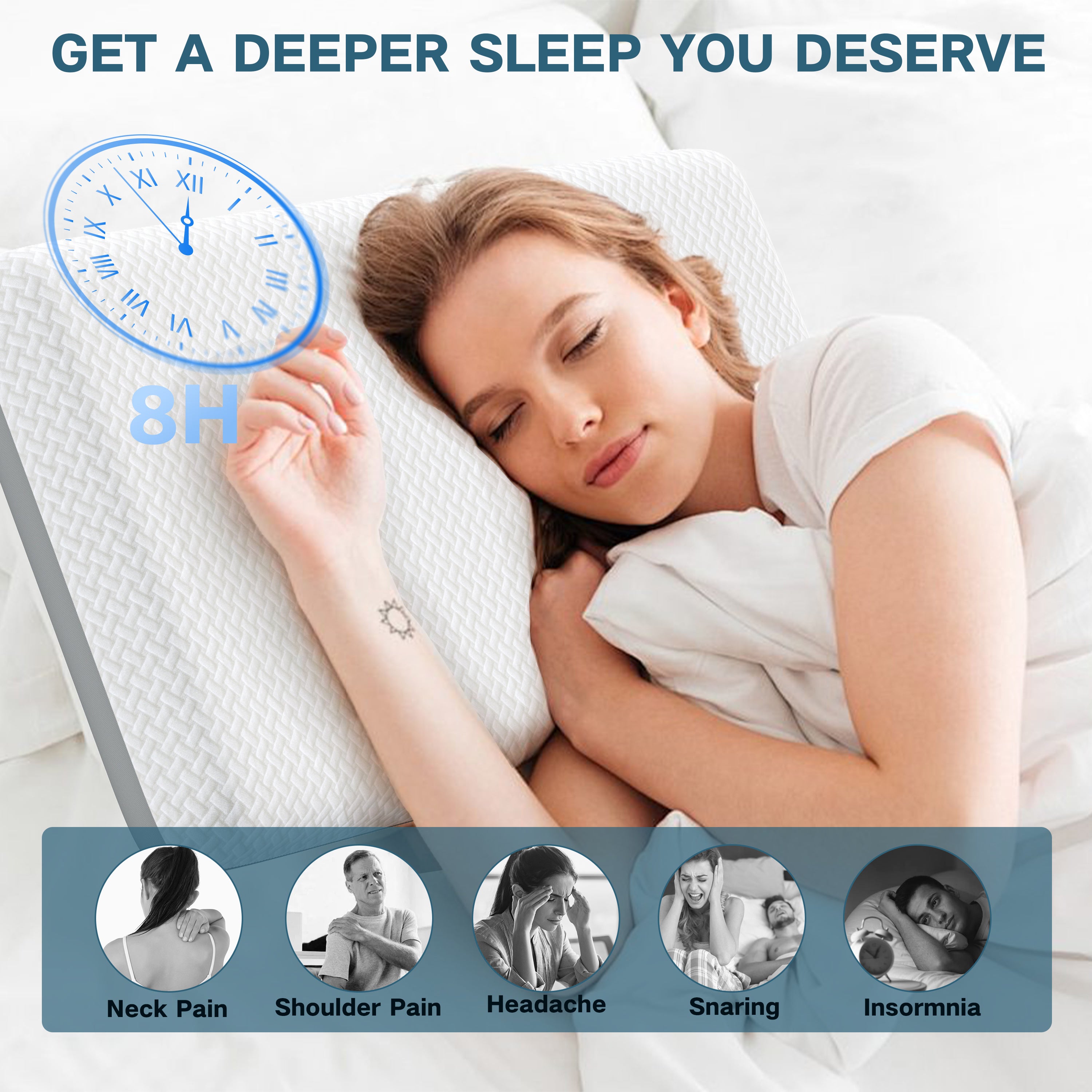 SWBVS Double Sided Functional Memory Foam Cooling Pillow.