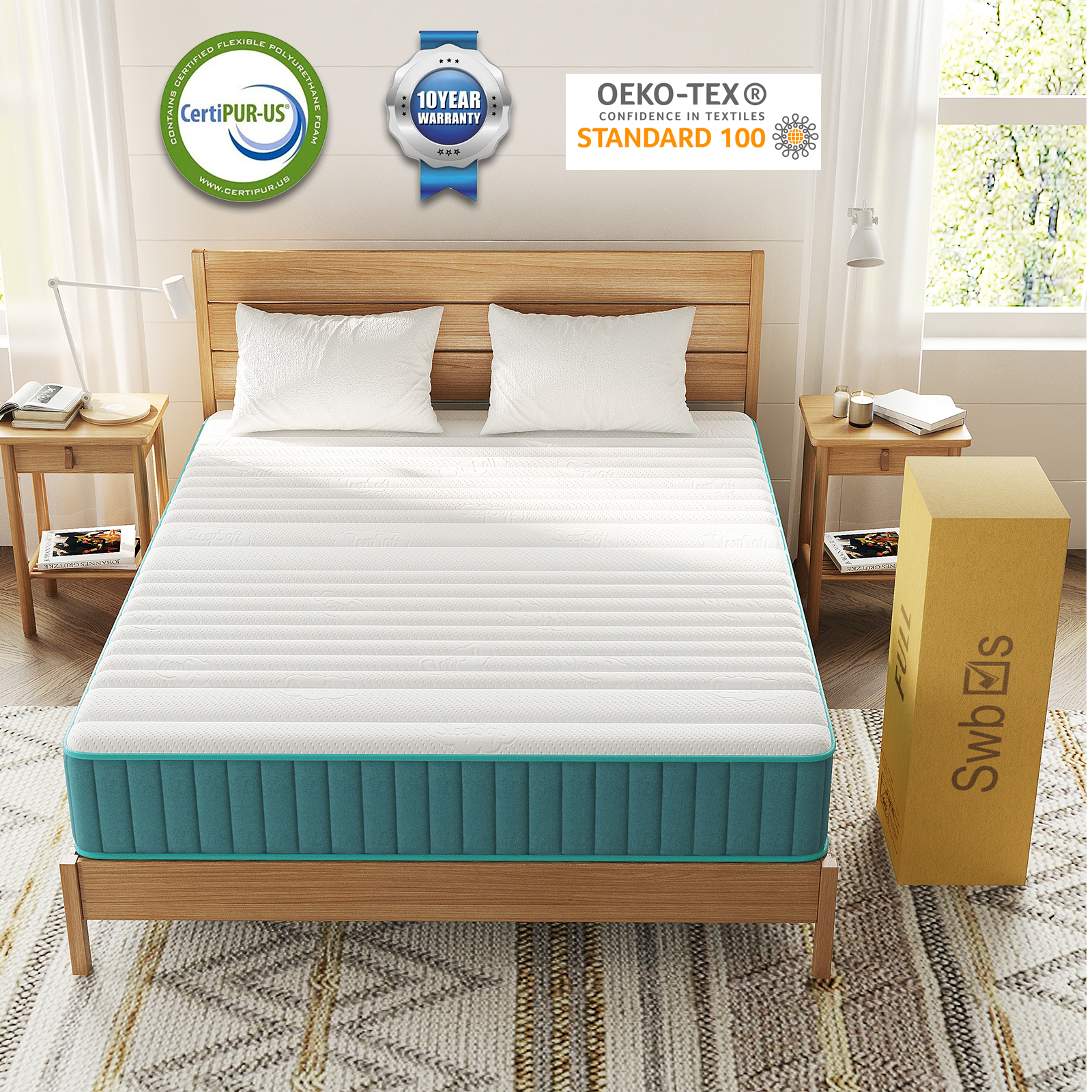 Swbvs Mattress Green 14 Inch Medium Mattress.