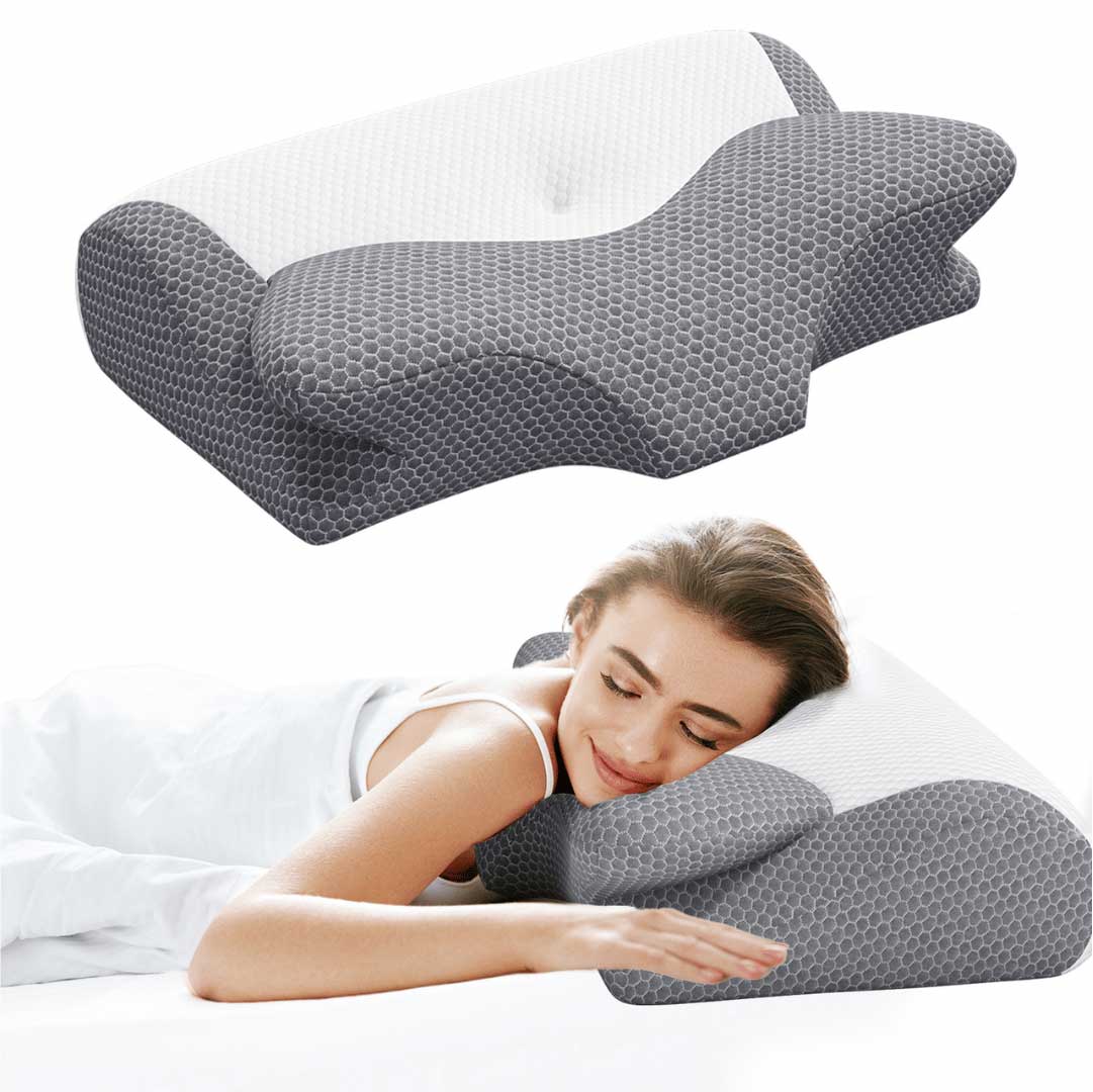 ergonomic contoured cervical orthopedic pillow