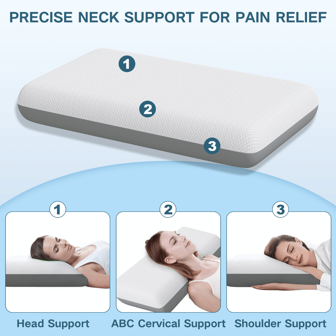 SWBVS Double Sided Functional Memory Foam Cooling Pillow