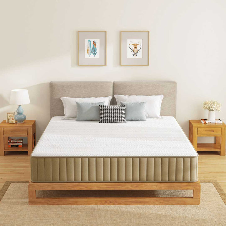 Swbvs Khaki 10 Inch Firm Hybrid Mattress with Support -1
