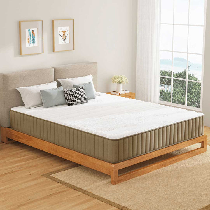Swbvs Khaki 10 Inch Firm Hybrid Mattress with Support -2
