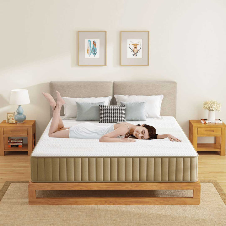 Swbvs Khaki 10 Inch Firm Hybrid Mattress with Support -3