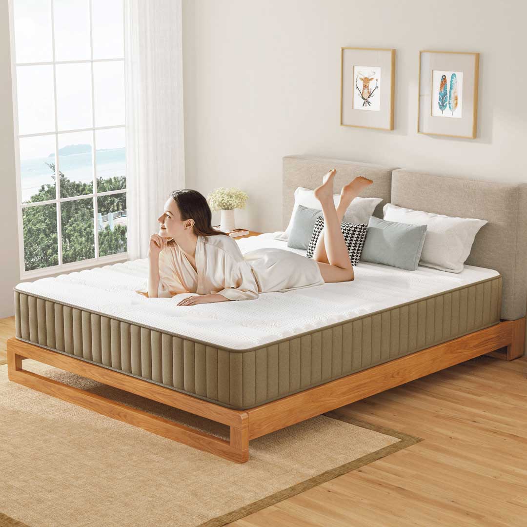 Swbvs Khaki 10 Inch Firm Hybrid Mattress with Support -4