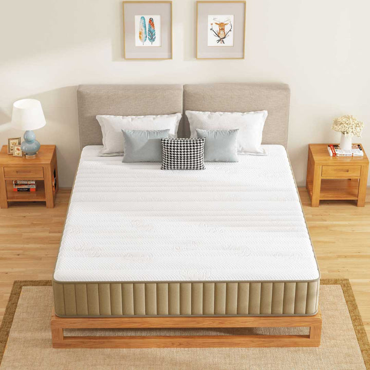 Swbvs Khaki 10 Inch Firm Hybrid Mattress with Support -5