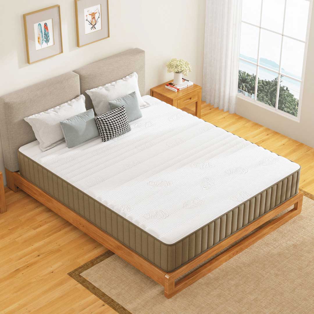 Swbvs Khaki 10 Inch Firm Hybrid Mattress with Support -6