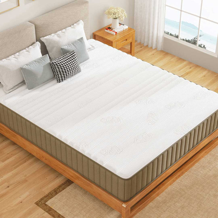 Swbvs Khaki 10 Inch Firm Hybrid Mattress with Support -7