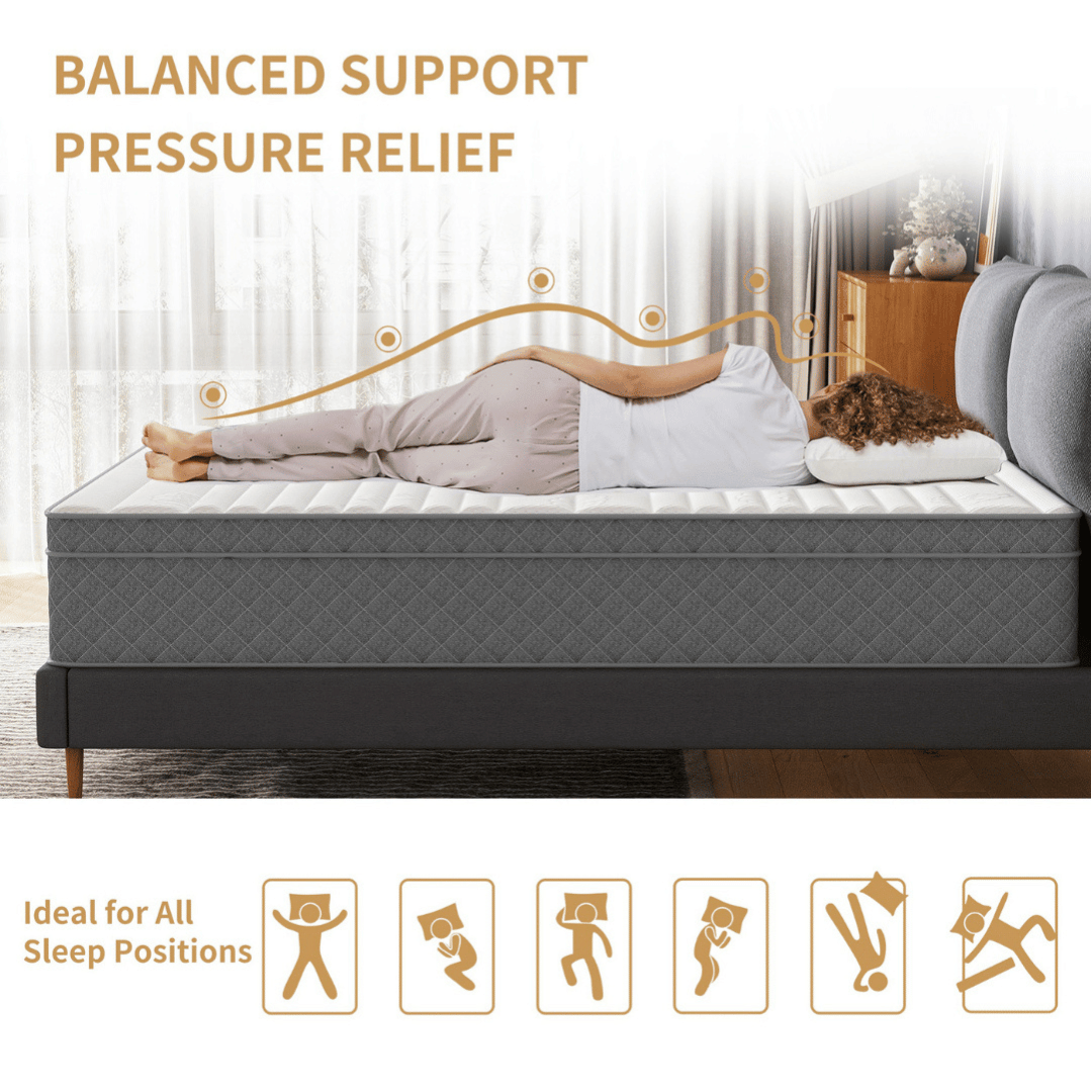 Its unique foam and coil system offers balanced support, ensuring a restful sleep regardless of your preferred position.