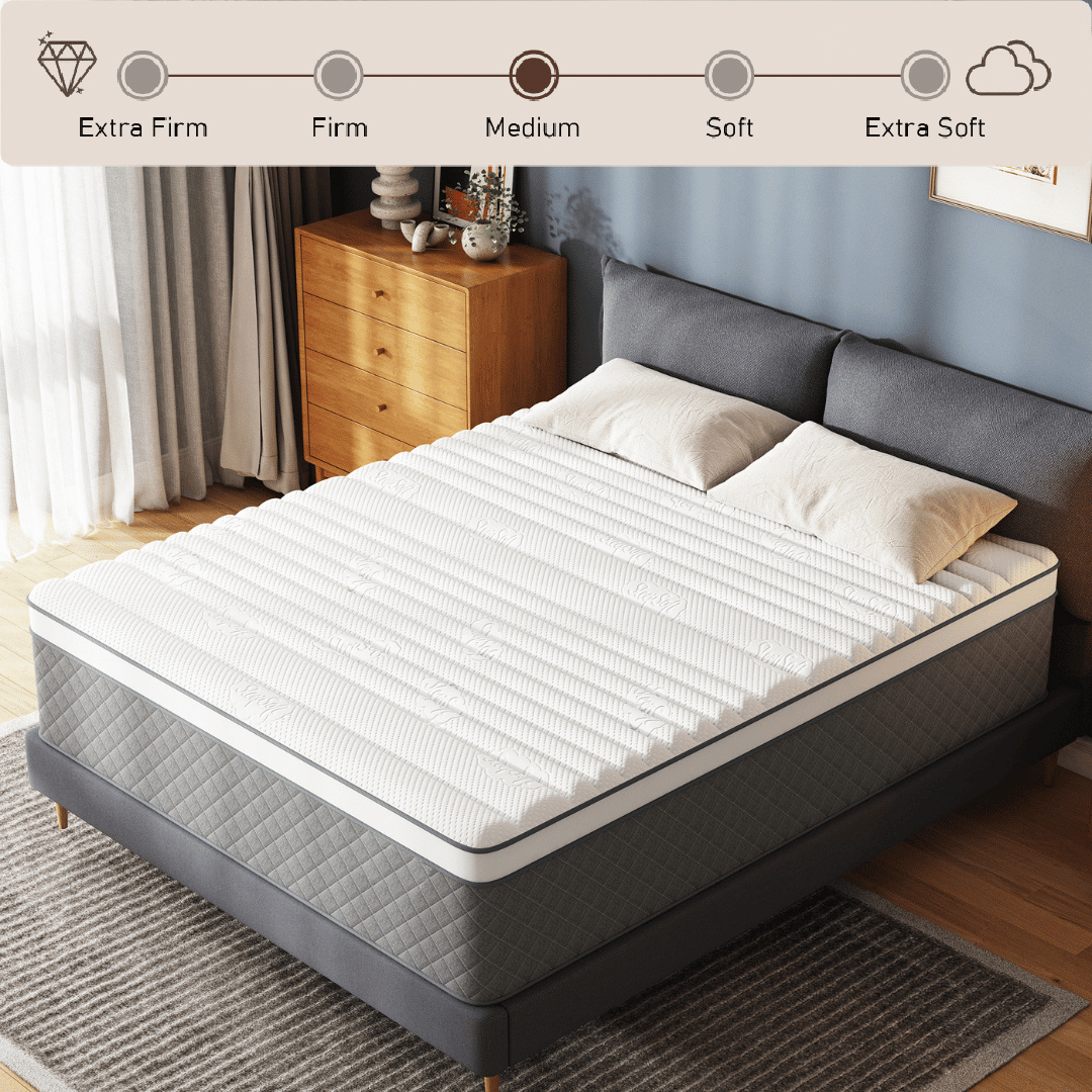 The 14-inch mattress offers exceptional comfort with multiple layers of foam and coils, ideal for back and side sleepers.