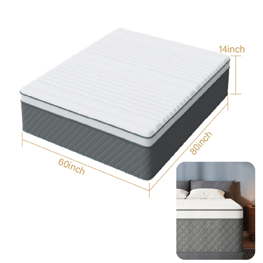 This hybrid mattress features soft, skin-friendly Belgian knitted fabric with anti-bacterial and anti-mite properties for a clean, comfortable sleep.