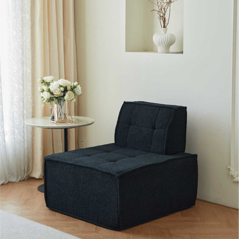 Cozy Sherpa Accent Chair, Modular Design, Space-Saving, Adjustable Backrest -2