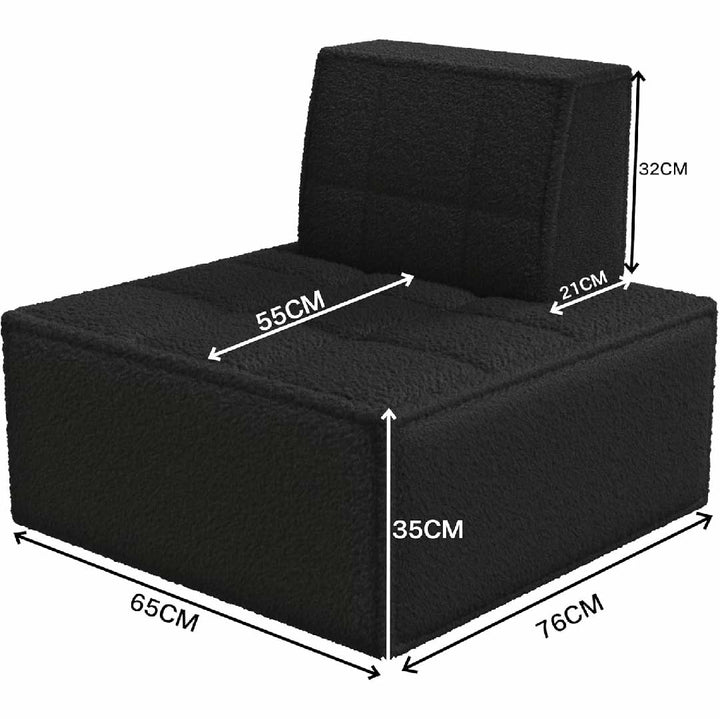 Cozy Sherpa Accent Chair, Modular Design, Space-Saving, Adjustable Backrest -8