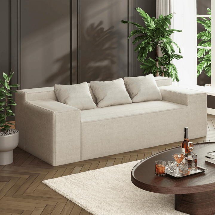 Stylish Hybrid Sofa-in-a-Box, No Assembly, Sleeper Sofa with Pillows