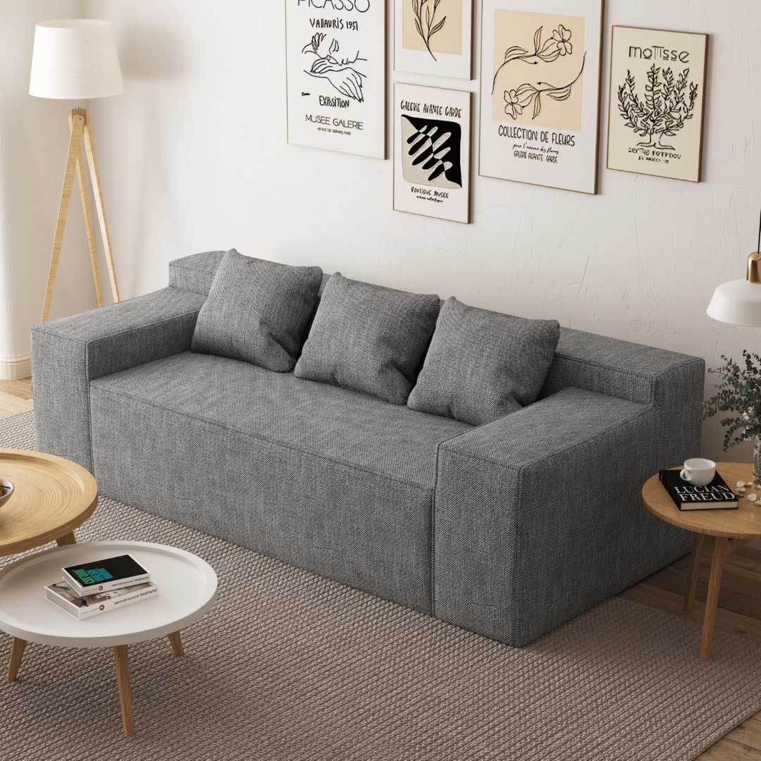 Stylish Hybrid Sofa-in-a-Box, No Assembly, Sleeper Sofa with Pillows -4