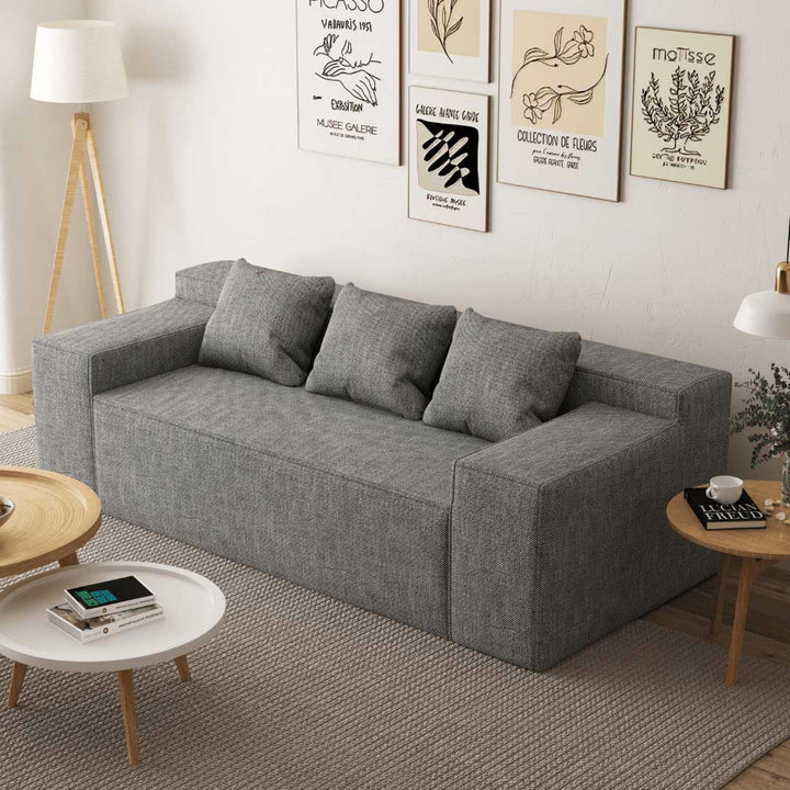 Stylish Hybrid Sofa-in-a-Box, No Assembly, Sleeper Sofa with Pillows -4