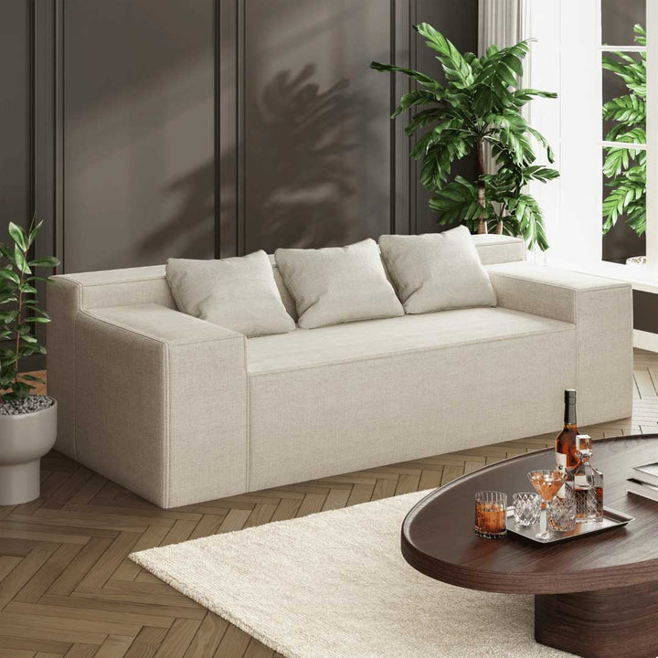 Stylish Hybrid Sofa-in-a-Box, No Assembly, Sleeper Sofa with Pillows -7