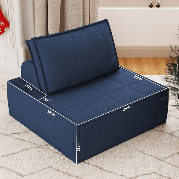 Cozy 35" Modular Sofa, Breathable Corduroy, Adjustable Backrest