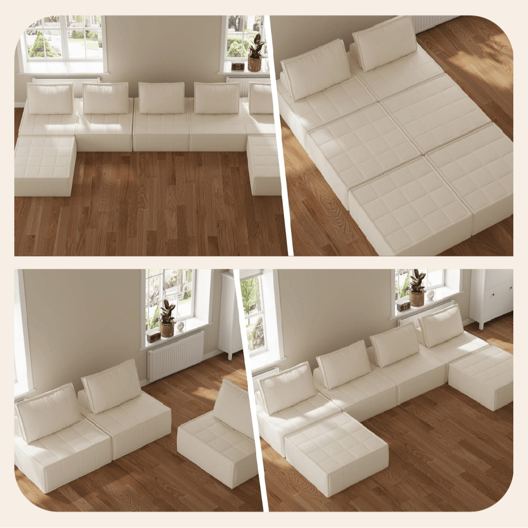 Modular personalized design. Whether used as a lounge sofa or a guest bed, the breathable corduroy fabric and adjustable backrest make it a flexible and stylish addition to any home.