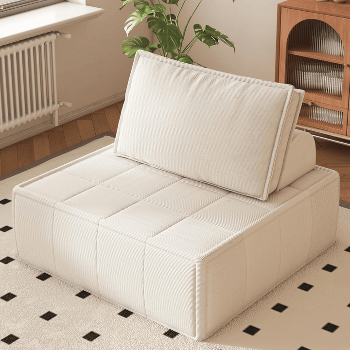 Cozy 35" Modular Sofa, Breathable Corduroy, Adjustable Backrest