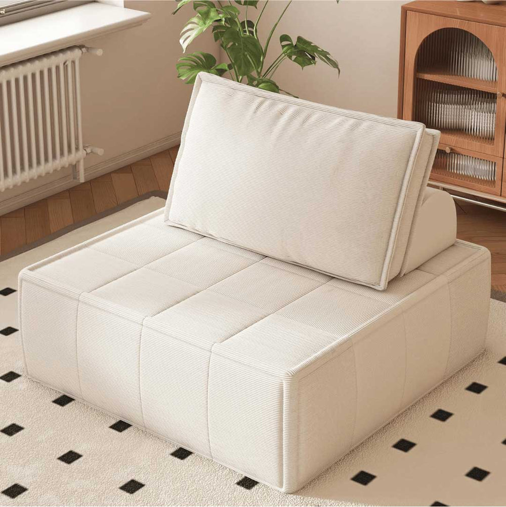 Cozy 35" Modular Sofa, Breathable Corduroy, Adjustable Backrest -2