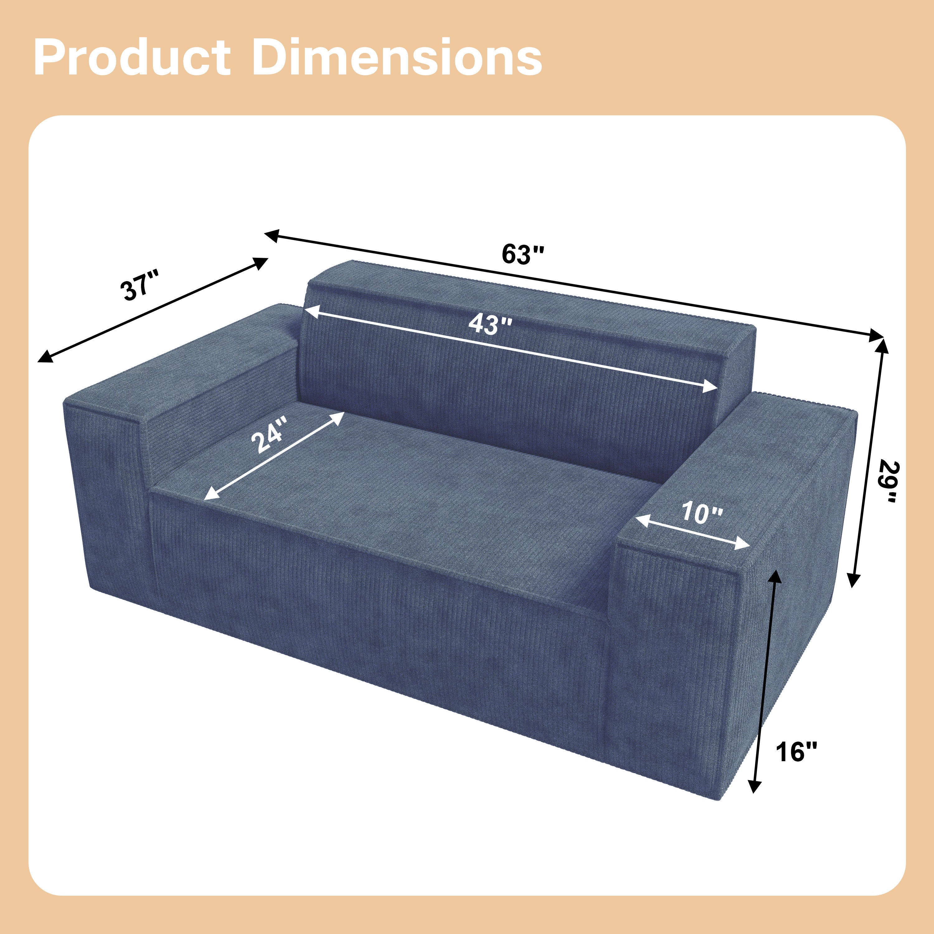 SWBVS Fashions Sofa-in-a-Box, Memory Foam 2-3 Seater Sofa Couch.