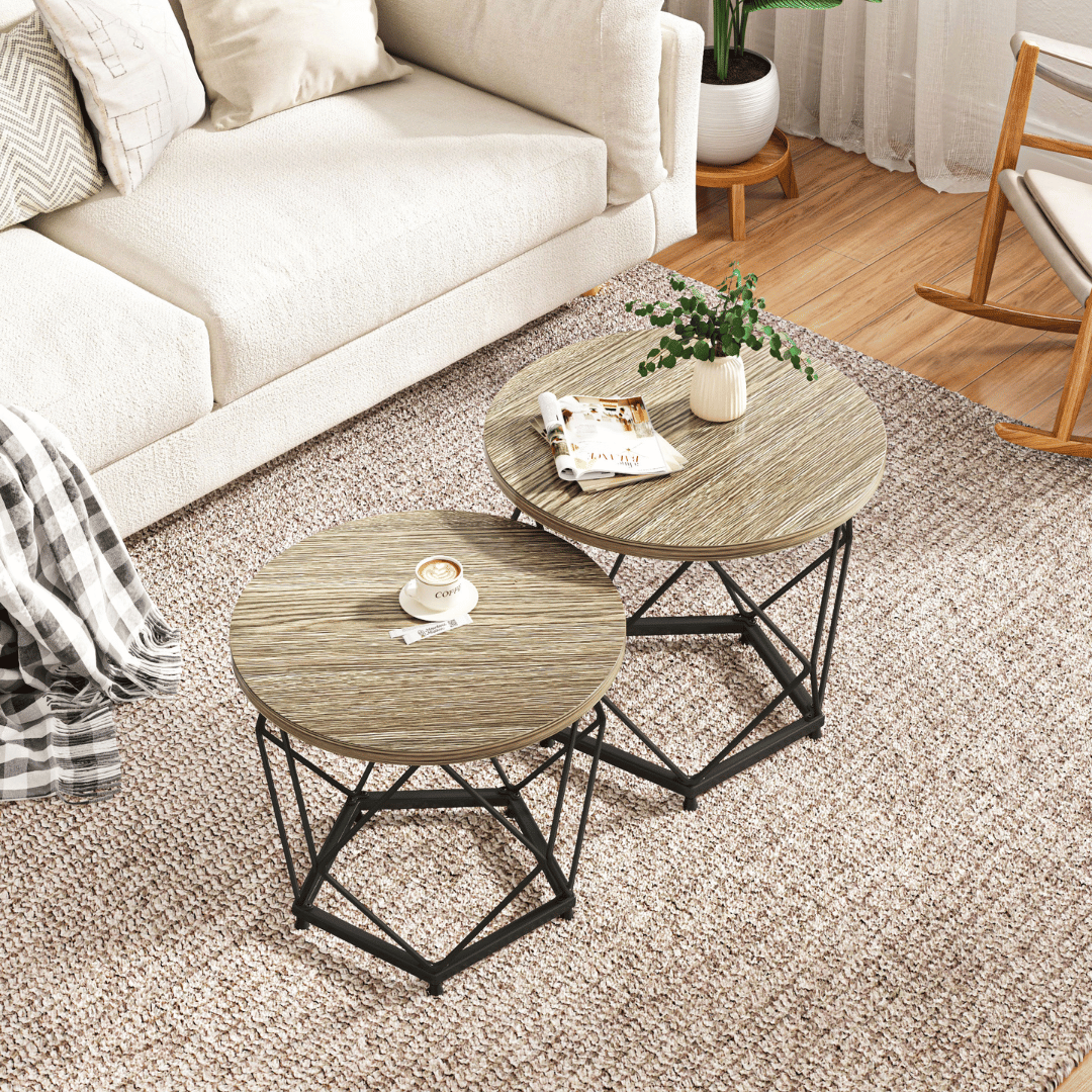 SWBVS Round Coffee Table Set of 2